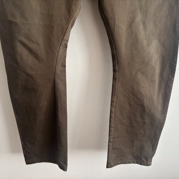 $260 Wings + Horns 5 Pocket Button Fly Olive Green Chinos/ Pants - 32 x 27.5 - Picture 4 of 10